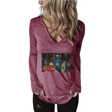 将图片加载到图库查看器，Women&#39;s V Neck Long Sleeve
